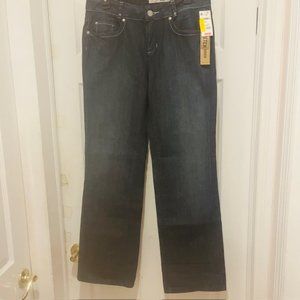 NWT DKNY JEANS Size 10 WOMEN'S STRETCH BLUE DARK STRAIGHT LEG